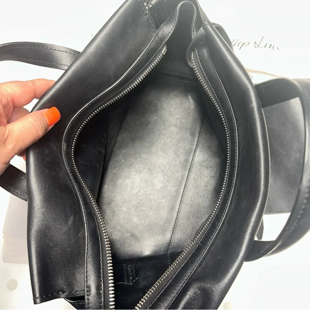 🐝🐝SOLD🐝🐝3.1 PHILLIP LIM Ames Patchwork Black Leather Flap Crossbody Bag - Picture 8 of 12